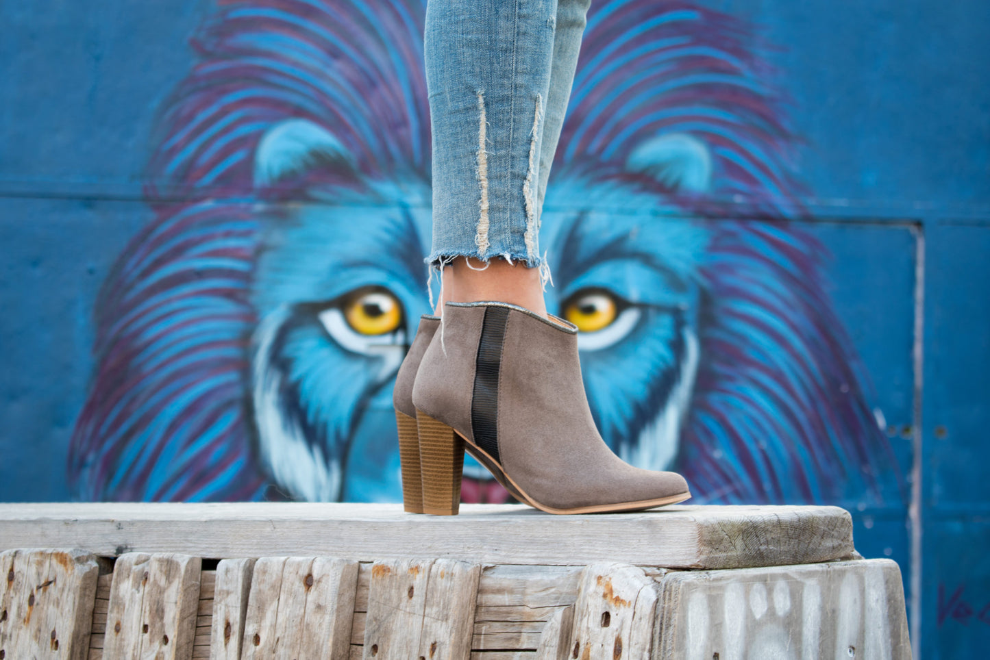 Bottines à talon vegan grises Himalaya Minuit sur Terre