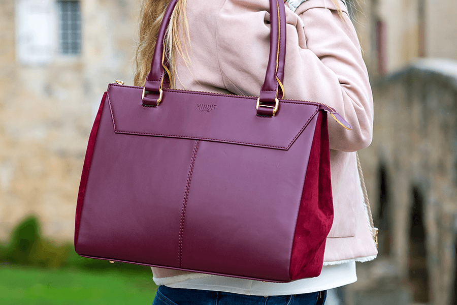 Sac à main vegan bordeaux Symbole Minuit sur Terre