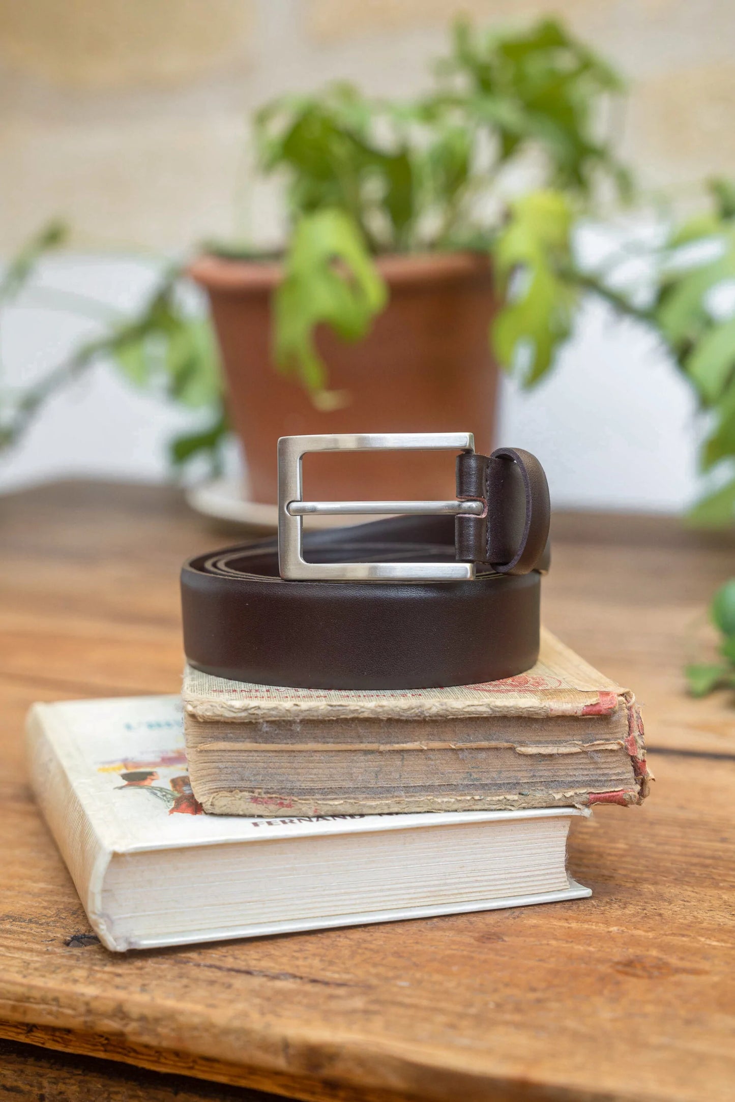 Ceinture chocolat vegan homme