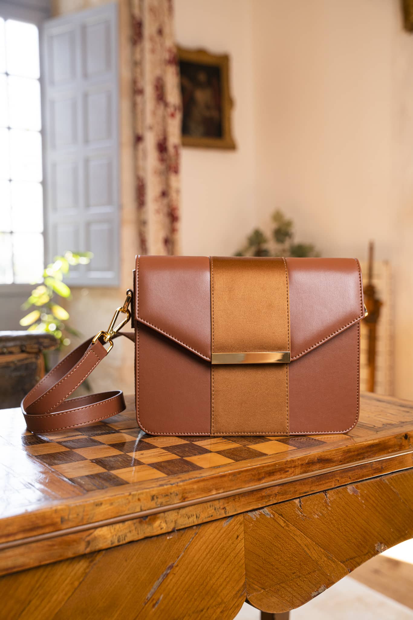 Sac à main camel vegan femme