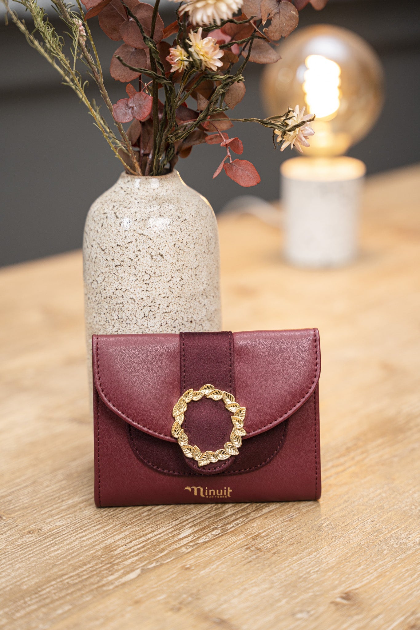 Portefeuilles bordeaux vegan femme