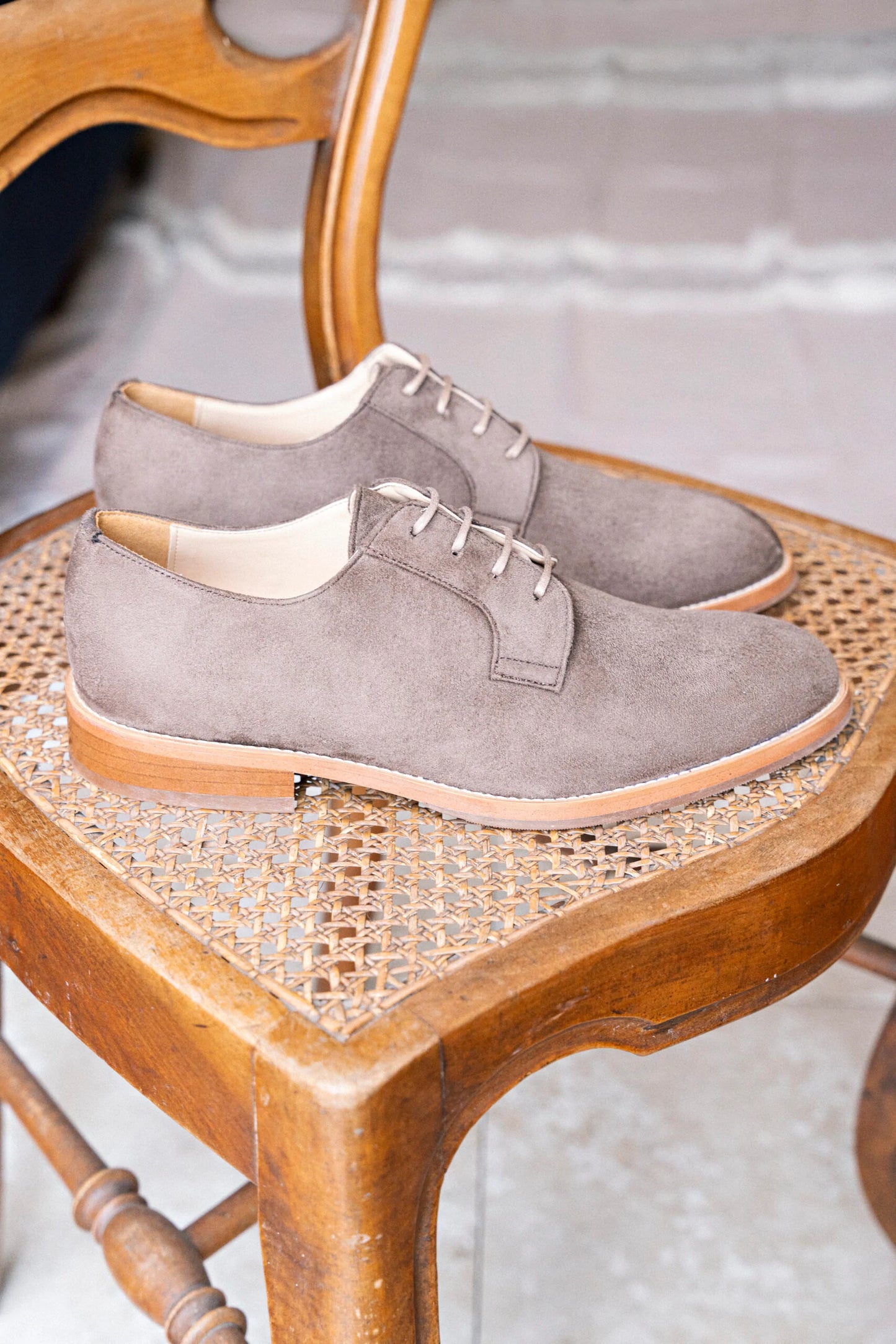 Derbies taupe vegan femme