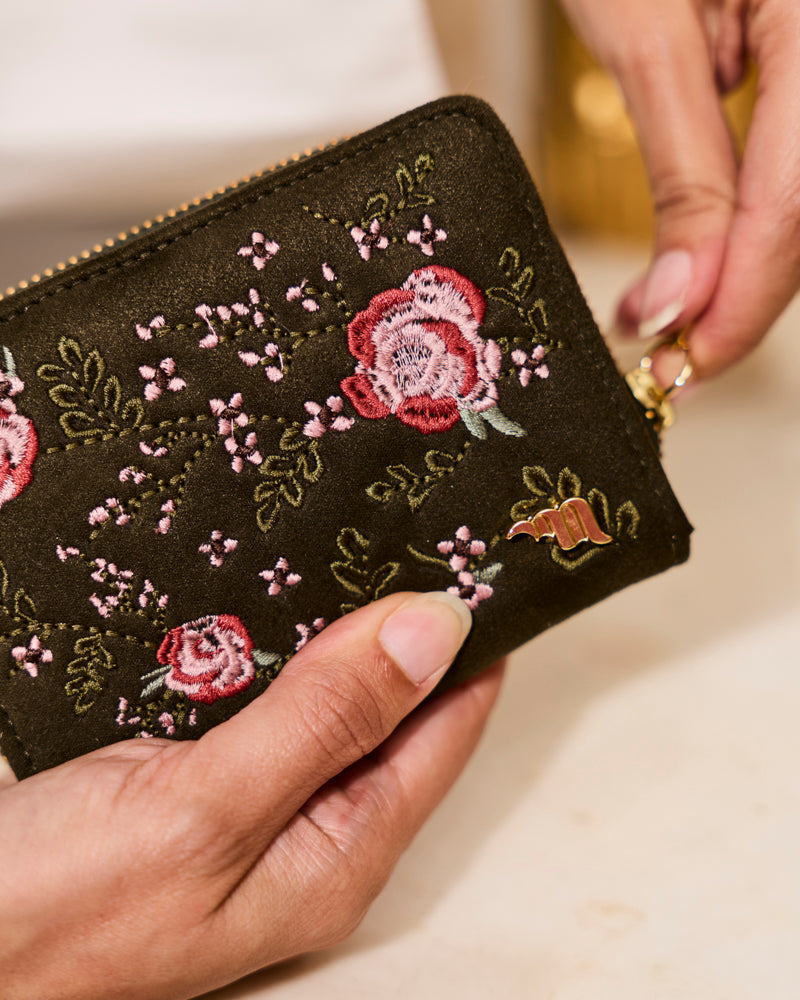 Portefeuille Femme Compact En Cuir PU - Multifonction Avec Fermeture Zippée - Idéal Pour Cartes, Clés Et Pièces - 4
