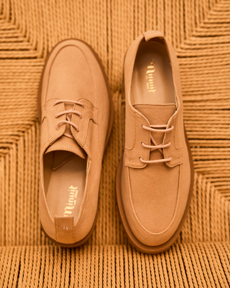 Derbies à lacets vegan recyclées femme Minuit sur Terre