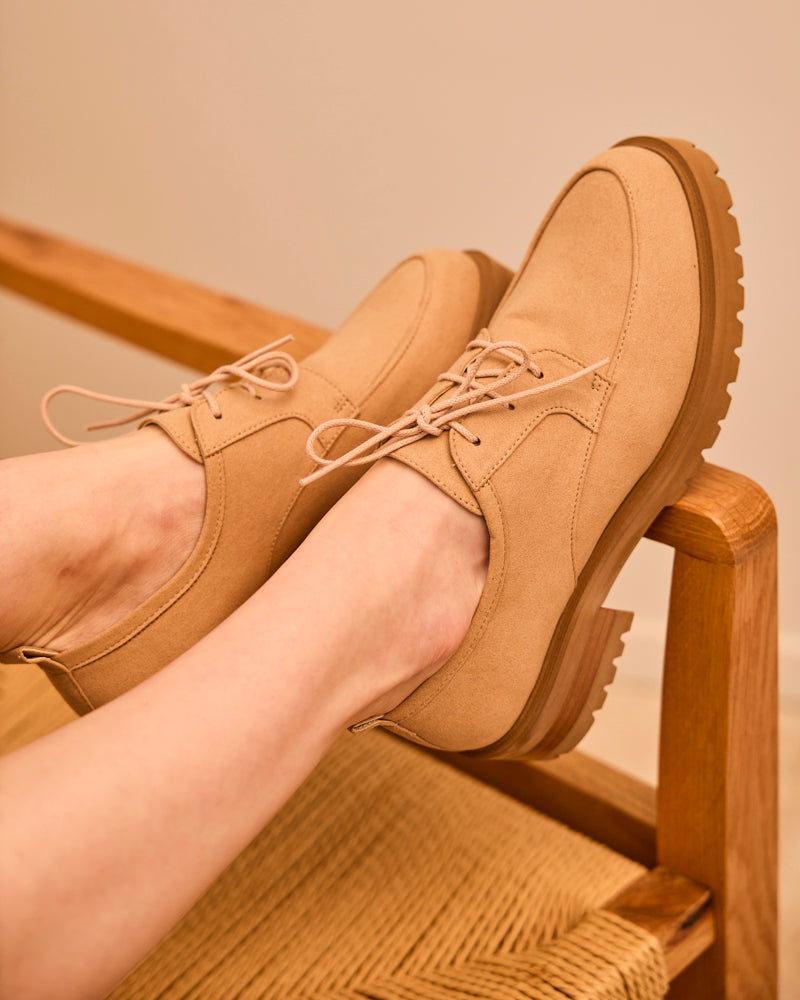 Derbies à lacets vegan recyclées femme Minuit sur Terre