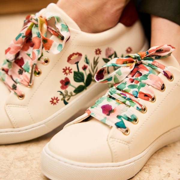 Lacets Fleuris Vert Rouge