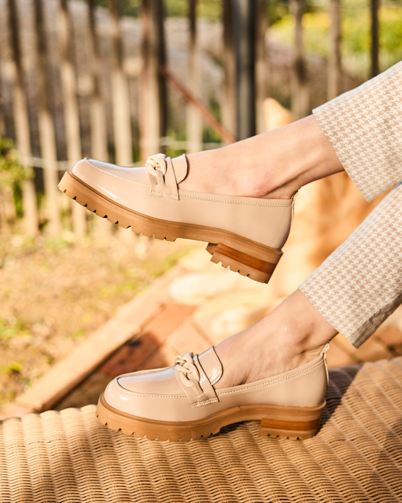 Mocassins vernis vegan recyclés femme Minuit sur Terre