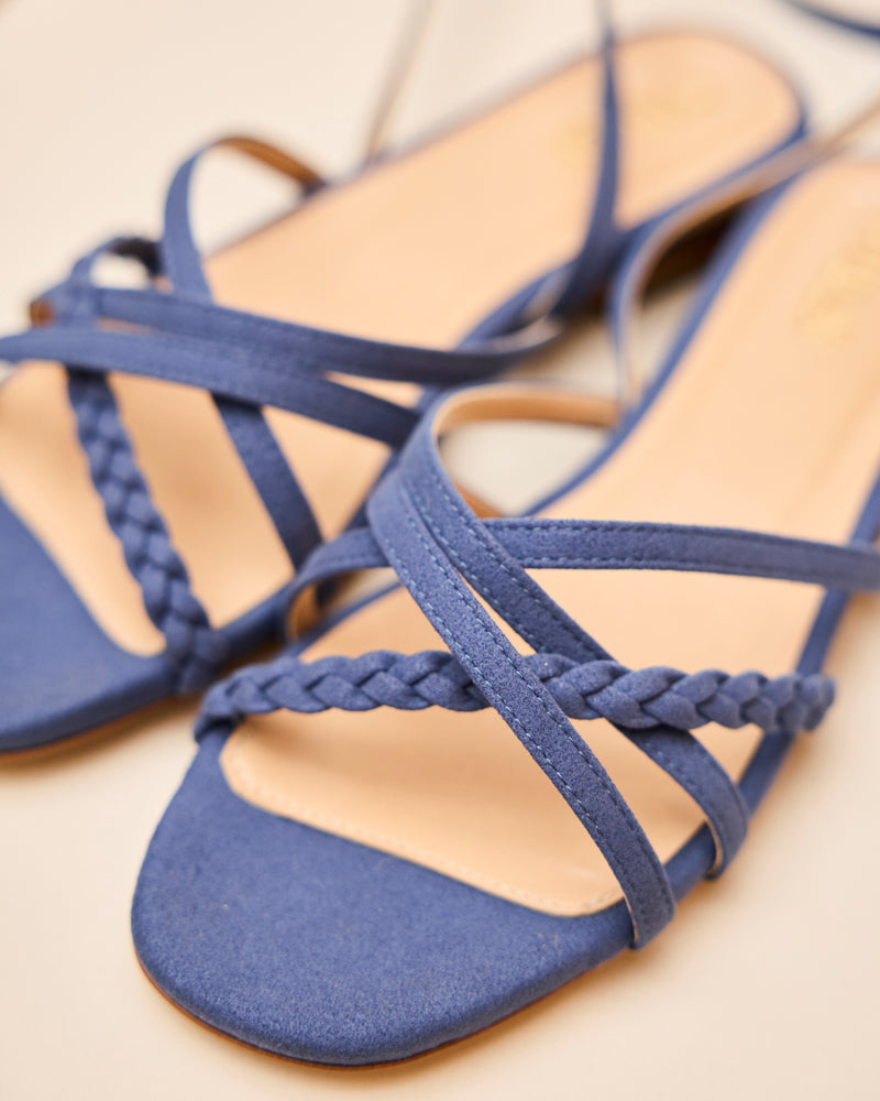 Sandales plates femme vegan recyclées Minuit sur Terre