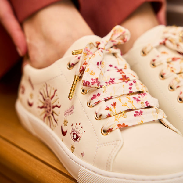 Lacets Fleuris Blancs