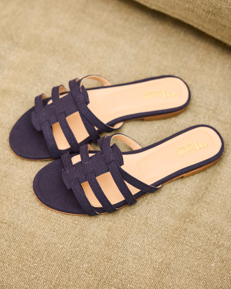 Mules plates femme vegan recyclées Minuit sur Terre