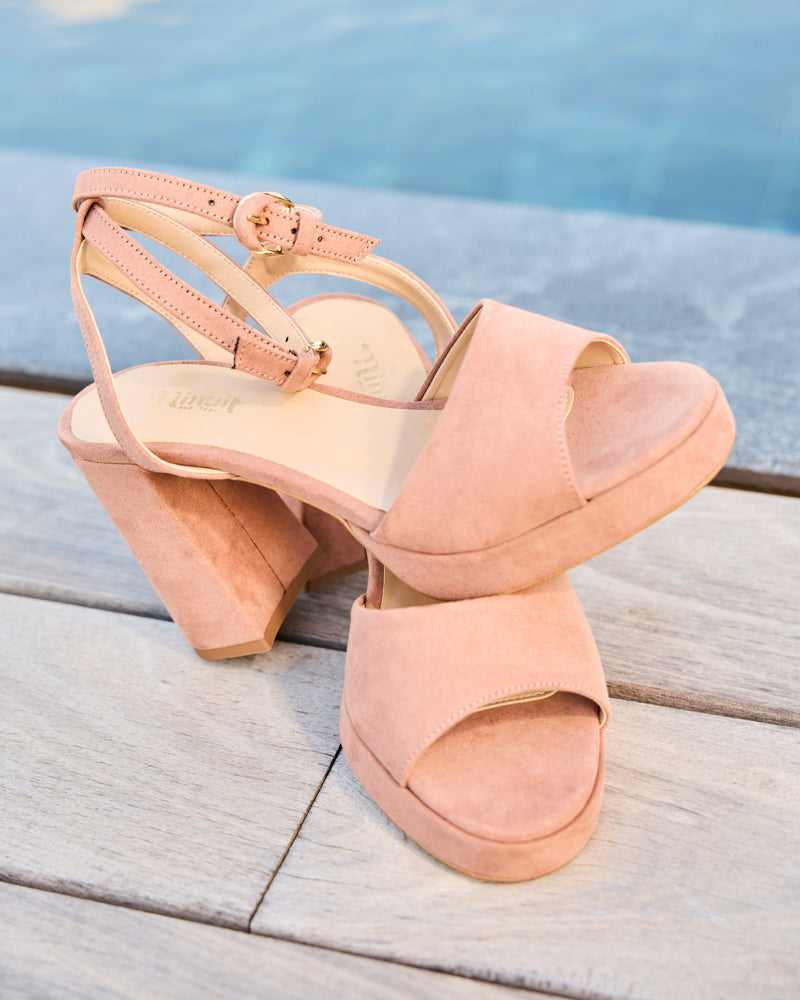 Sandales à talons vegan recyclées Minuit sur Terre