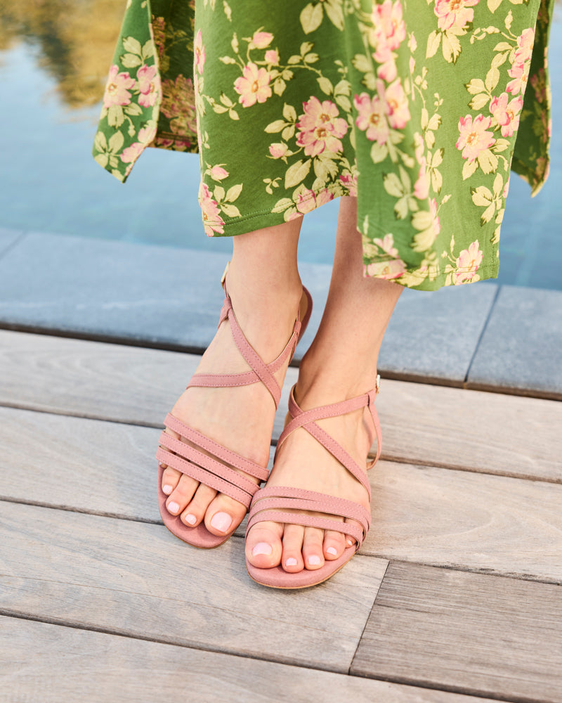 Sandales plates femme vegan recyclées Minuit sur Terre