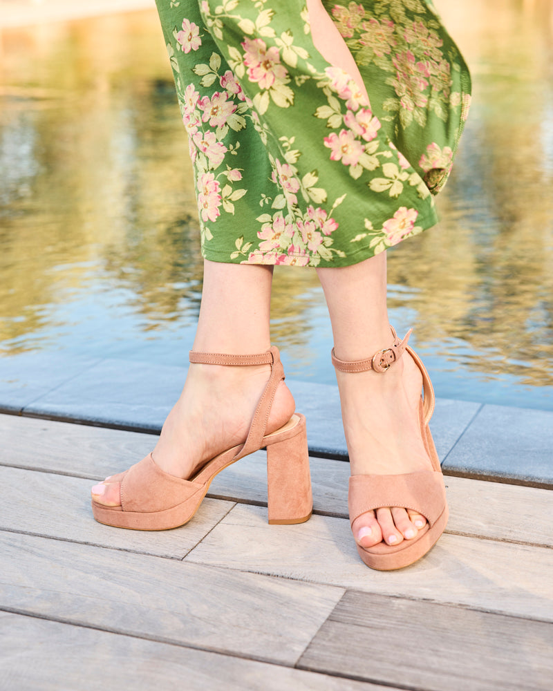 Sandales à talons vegan recyclées Minuit sur Terre