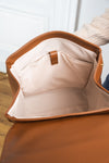 Sac à dos vegan écoresponsable pour femme Pégase marron camel Minuit sur Terre