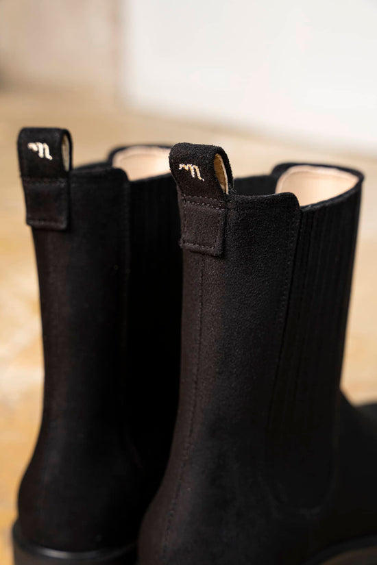 Bottines plates noires vegan style chelsea boots pour femme Mystique Minuit sur Terre