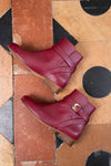 Bottines vegan rouges bordeaux pour femme Illusion Minuit sur Terre