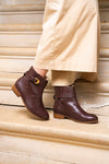 Bottines plates femme marron chocolat vegan écologiques recyclées Illusion Minuit sur Terre