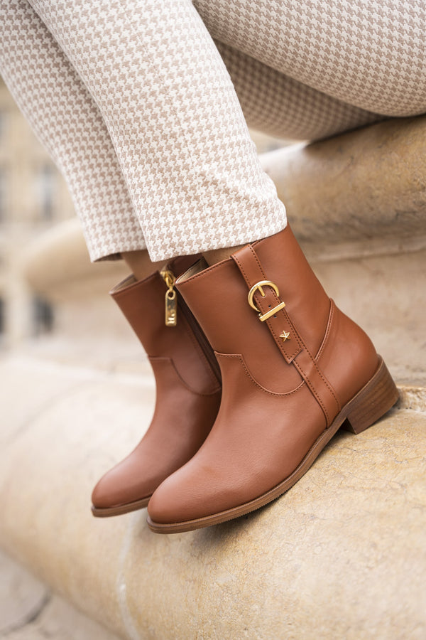 Bottines vegan marron camel femme écologiques recyclées Dijeaux Minuit sur Terre