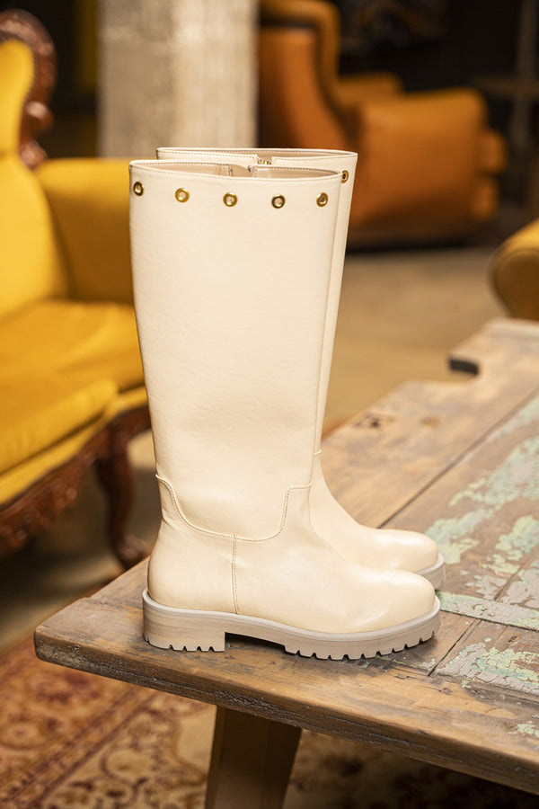 Bottes vegan femme blanc crème recyclées écoresponsables Chartrons Minuit sur Terre