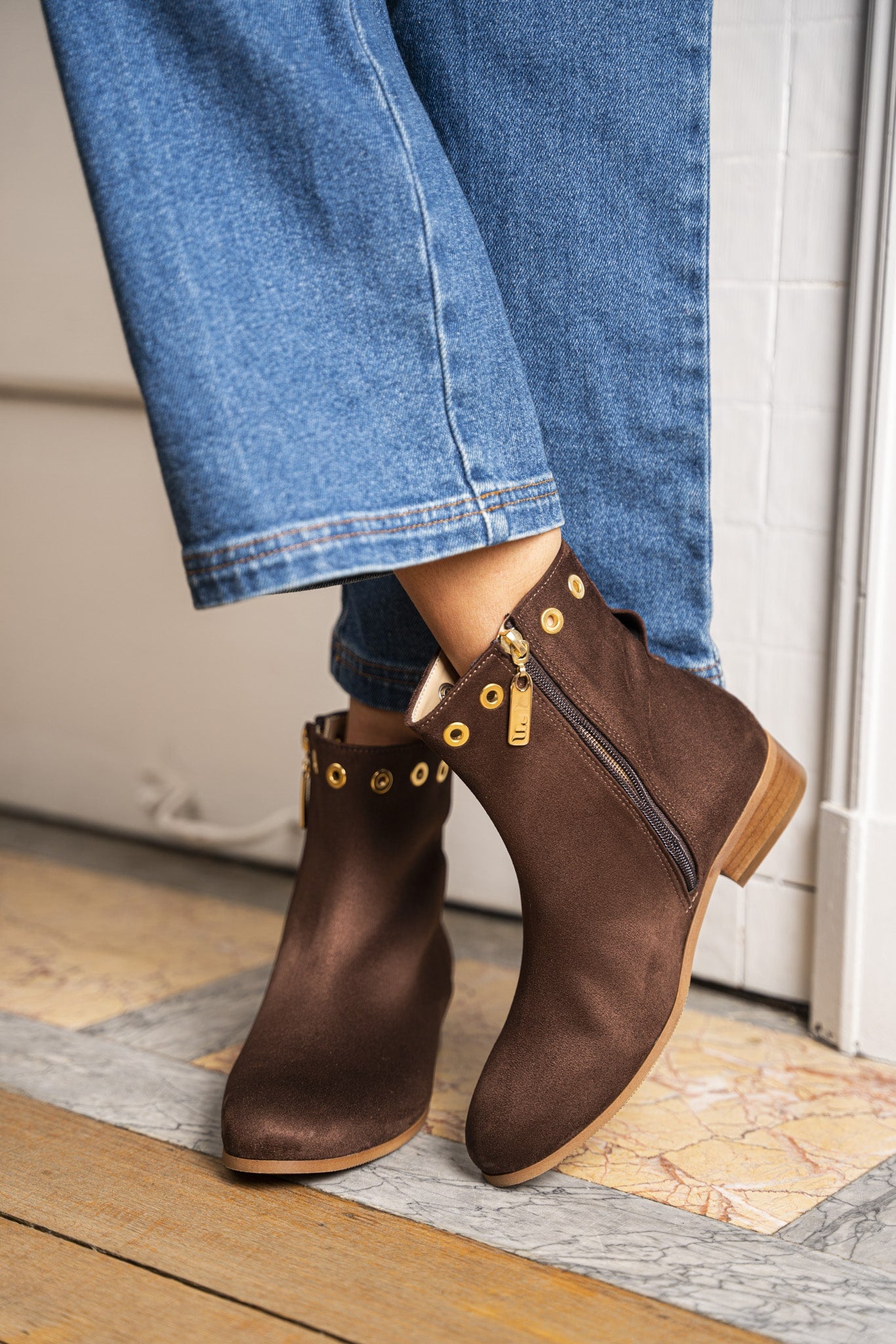 Bottines vegan marron chocolat écologiques recyclées Nansouty Minuit sur Terre