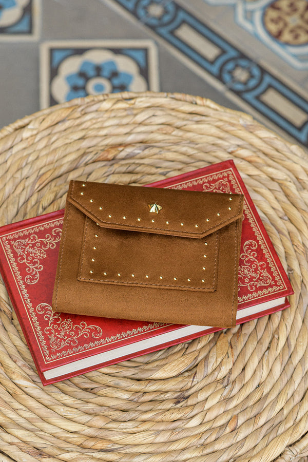 Porte-monnaie noisette écologique vegan pour femme Andante Minuit sur Terre