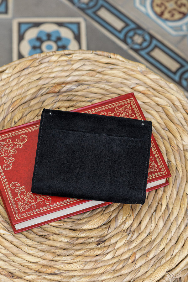 Porte-monnaie noir écologique vegan pour femme Andante Minuit sur Terre