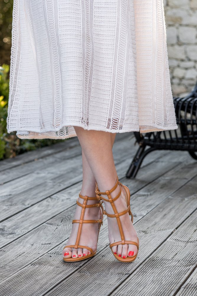 Sandales à talons marrons camel écologiques vegan femme Girolata Minuit sur Terre