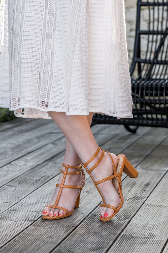 Sandales à talons marrons camel écologiques vegan femme Girolata Minuit sur Terre