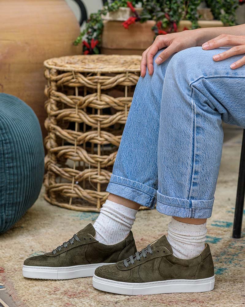 Baskets kaki femme vegan