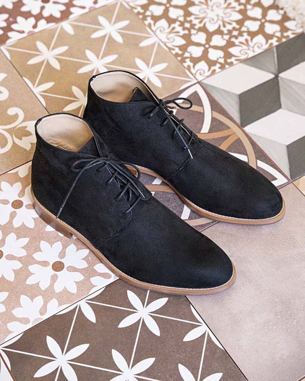 Bottines montantes noir homme vegan