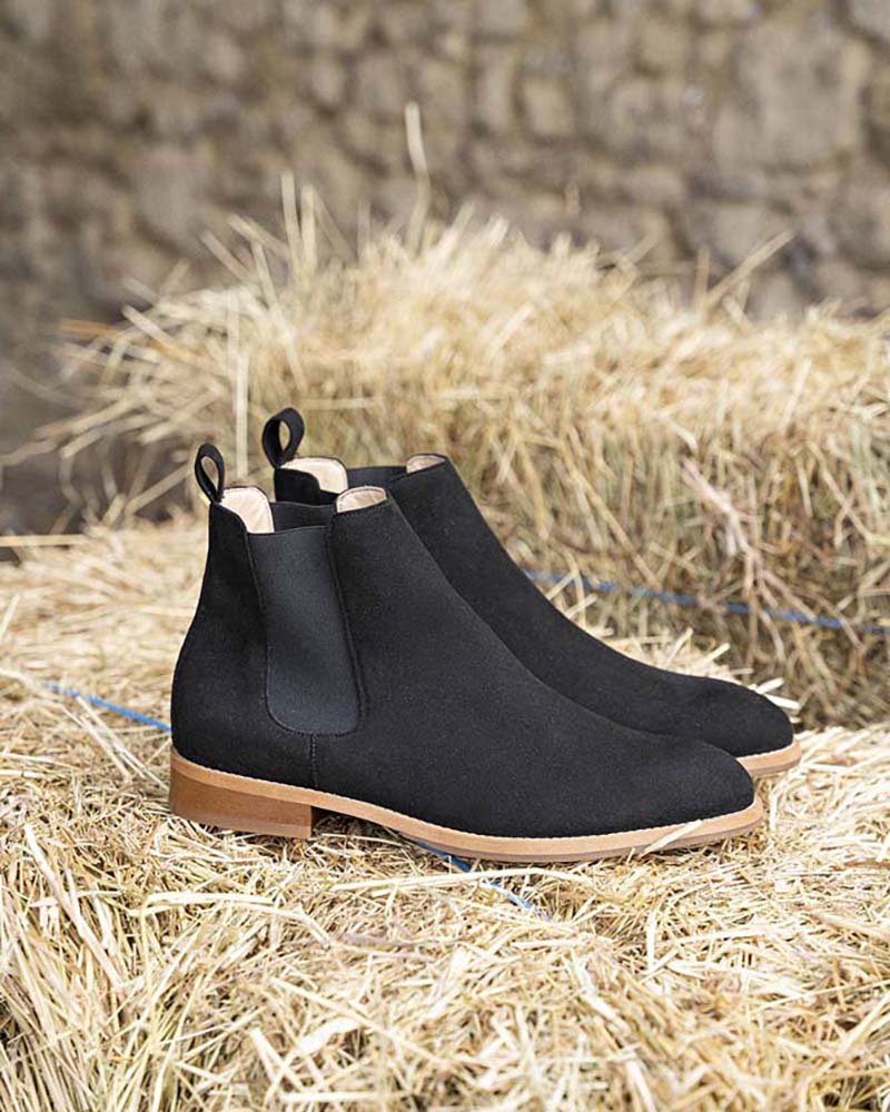 Taiga Noir bottines style chelsea boots homme Minuit sur Terre