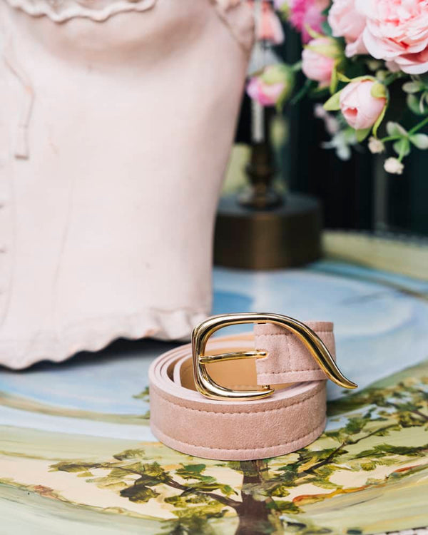 Ceinture rose pâle femme vegan