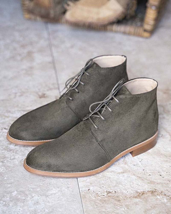 Bottines montantes homme kaki vegan