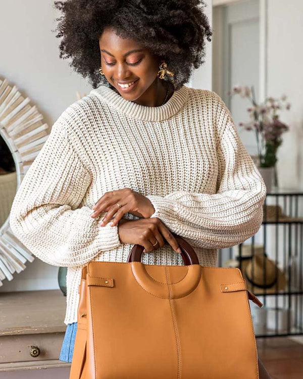 Sac à main vegan marron femme