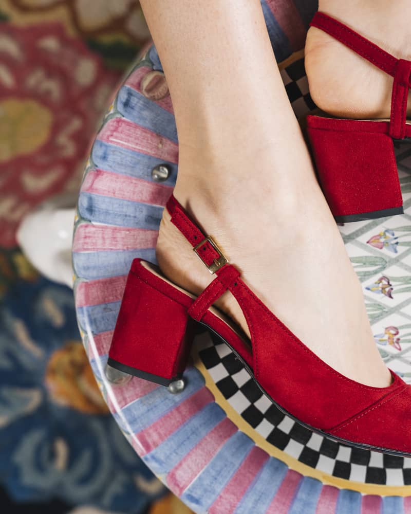 Sandales à talons rouge femme